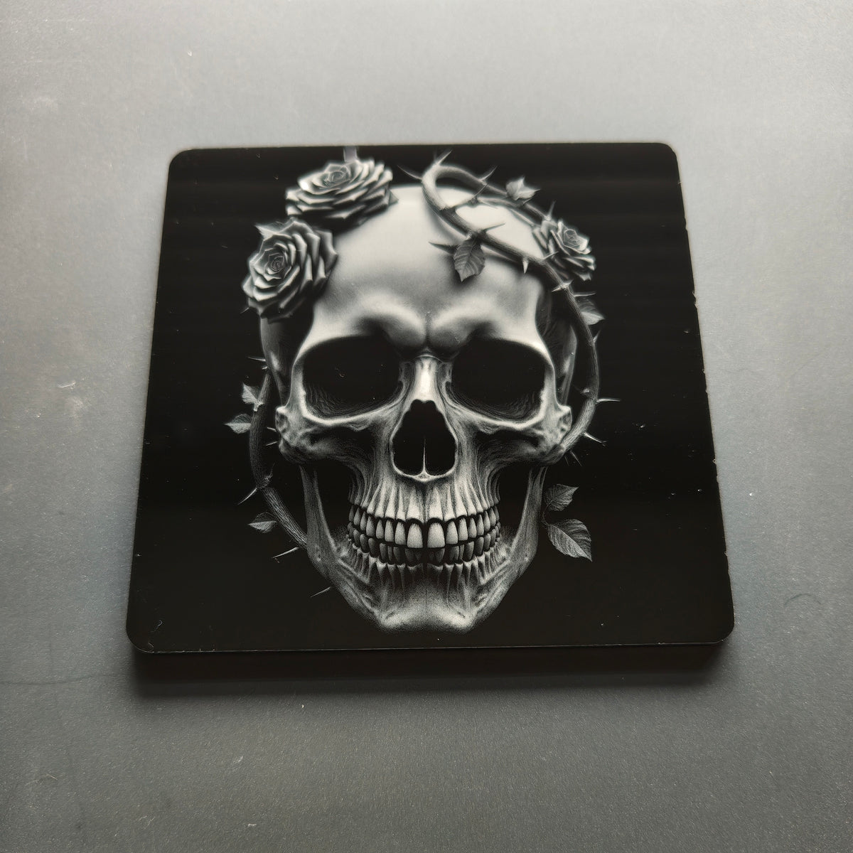 Black Acrylic Coasters Skull Collection