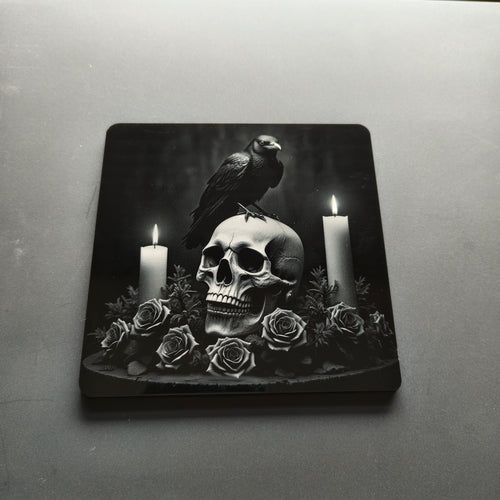 Black Acrylic Coasters Skull Collection